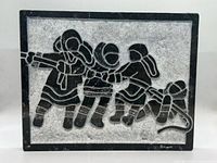 Front view of marble relief showing entire hunting scene