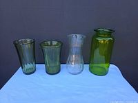 Front view of all four vases side by side