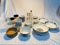 Group view of all ceramic and glass pieces