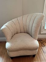 Front view showing shell back design and fabric pattern