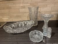 Group shot showing all six lead crystal pieces
