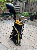 Full view of stand bag with clubs inserted