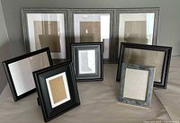 Seven frames grouped showing front designs and relative sizes