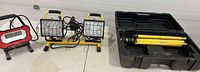 All items: dual-head light, red flood light, folded tripod, carrying case