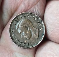 Obverse showing King George VI portrait and legend
