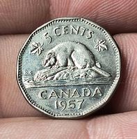 Reverse side beaver design with date and denomination