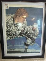 Full view of framed Los Angeles Kings limited edition print under glass