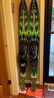 Full view of both O'Brien skis standing upright