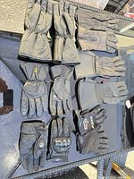 All seven glove pairs laid out for overview