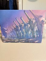 Front view of lithograph print showing elephant parade artwork