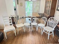 Front view of all six chairs aligned
