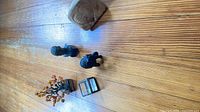 All five miniature decorative items laid out