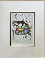 Zoomed out view of framed print with mat