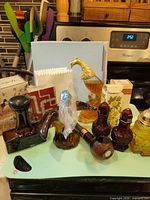 Full group of glass items on cutting board