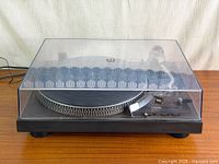 Turntable with dust cover closed, full view