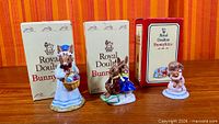 All three Bunnykins figurines with respective boxes