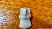 Front view of soapstone owl pendant