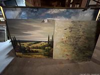Front view of both paintings showing subjects and size
