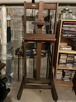 Front view of full wooden H-frame studio easel