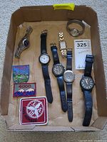 Overview of all watches and patches in box
