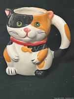 Front view of cat-shaped ceramic mug
