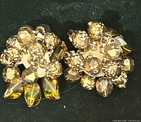 Front view of both Bobley cluster earrings showing bead arrangement