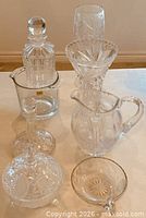 All eight crystal pieces grouped
