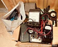 Box with multimeter, panel meter, leads, components