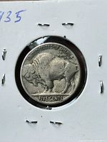 Reverse view of 1935 Buffalo nickel in holder
