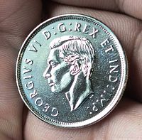 Obverse showing King George VI portrait and legend