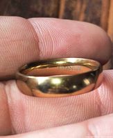 Close-up interior of ring showing TITANIUM stamp