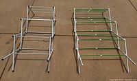 Both drying racks standing to show size and tier structure
