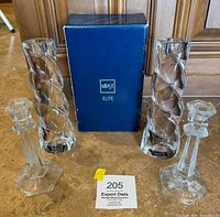 All four candlestick holders with Mikasa box displayed