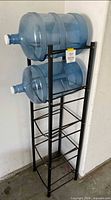 Front view of rack with two bottles loaded