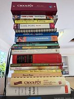 Full stack of cookbooks front view