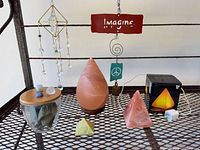 Group shot showing all six items together on shelf