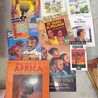 Group of African themed children’s books including Maya Angelou and others