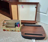 All items together: combo board, desk caddy with supplies, shredder top