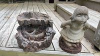 Overall view of both garden ornaments on deck