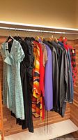 Clothes rail showing all ten garments