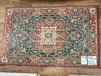 Full view of rug showing pattern and colors