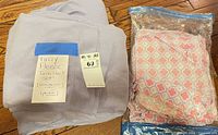 Solid lavender fleece sheets with note and label