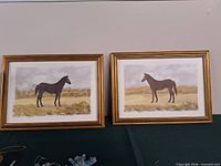 Both framed horse prints side by side showing design and frames
