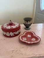 All three Wedgwood jasperware pieces grouped