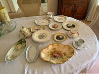 Group view of all porcelain pieces on table