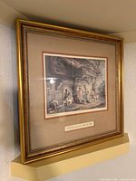 Front view of framed print in gilt frame