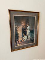 Full view of framed print on wall