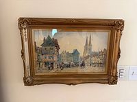 Front view of framed watercolour