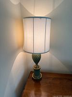 Lamp illuminated showing full height with shade