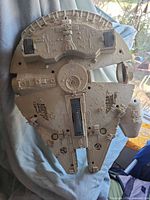 Top view of Millennium Falcon showing overall size, surface detail and missing panels